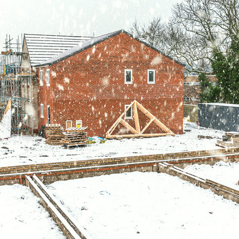 Christmas and winter building site