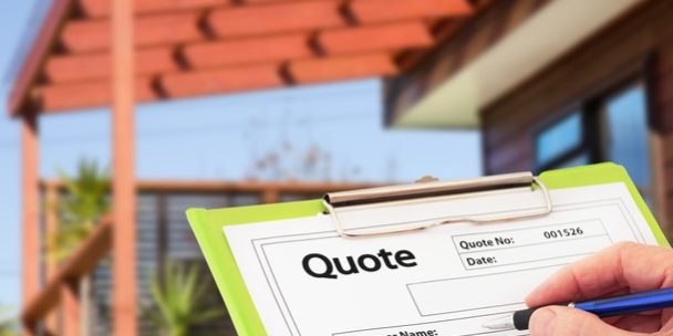 Hand Writing a quote for Home Building Renovation Builders Quotes
