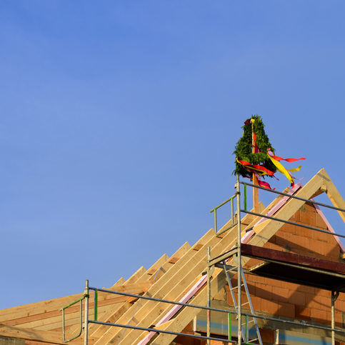 Topping Out ceremony in construction
