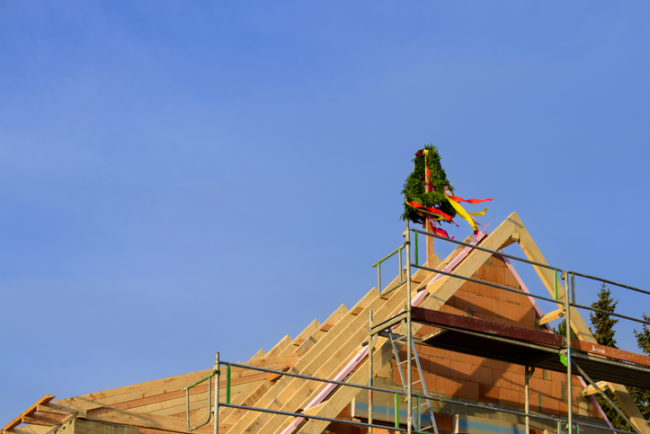 Topping Out ceremony in construction