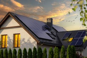 Solar panels on home roof