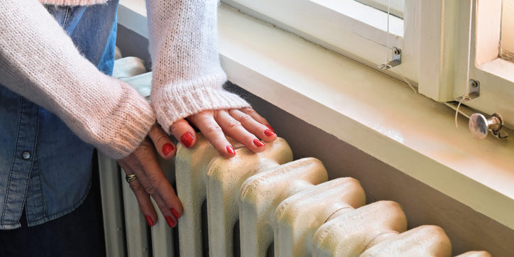 Winter time in a warm central heated room Heating system efficiency