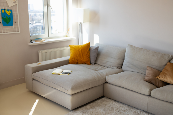 radiator obscured by firniture