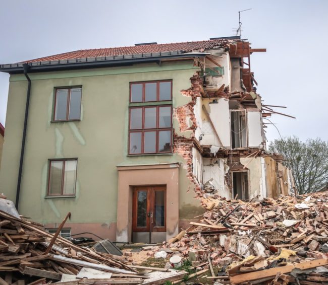 Demolished building