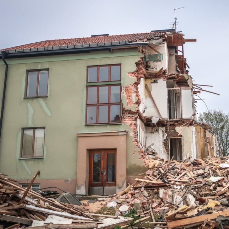 Demolished building